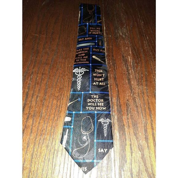 Steven Harris Handmade Medical Doctor Neck Tie The Dr Will See You Now - Picture 1 of 4